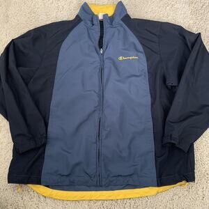 Champion Lightweight Jacket Mens XL Black Gray Outdoors Windbreaker Coat